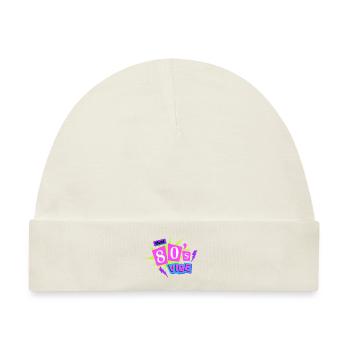 80er Vibe Retro Neonreklame - Baby Premium Organic Mütze - Naturweiß - Vorne