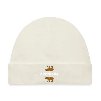Copybara - Capybara Wortspiel - Copy Paste - Baby Premium Organic Mütze - Naturweiß - Vorne