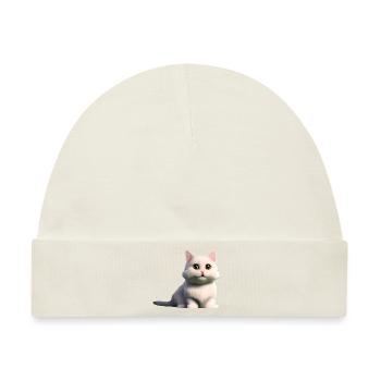 weiße Mietzekatze - Baby Premium Organic Mütze - Naturweiß - Vorne