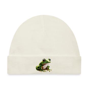 Regenfrosch Wassertropfen Frosch - Baby Premium Organic Mütze - Naturweiß - Vorne