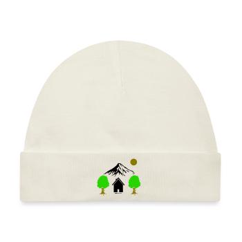 landschaft hütte berge - Baby Premium Organic Mütze - Naturweiß - Vorne