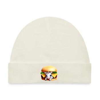 Einhorn Cheeseburger - Baby Premium Organic Mütze - Naturweiß - Vorne