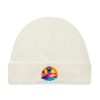 Surfin' Pup Vibes - Baby Premium Organic Mütze - Naturweiß - Vorne