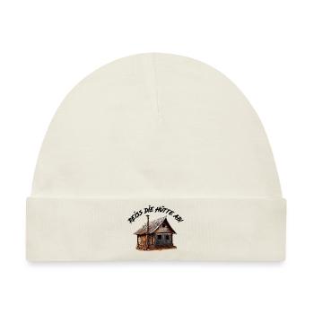 Reiss die Hütte ab | Reiß die Hütte ab - Baby Premium Organic Mütze - Naturweiß - Vorne