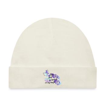 Pfoten Aquarell - Baby Premium Organic Mütze - Naturweiß - Vorne