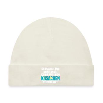 Du machst mir Keine Angst ich bin mit einem Kasach - Baby Premium Organic Mütze - Naturweiß - Vorne