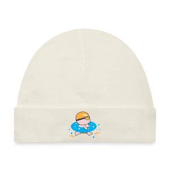 Glücklicher Junge genießt das Schwimmen - Baby Premium Organic Mütze - Naturweiß - Vorne