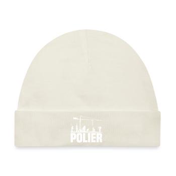 Polier Geschenkidee Baustelle - Baby Premium Organic Mütze - Naturweiß - Vorne