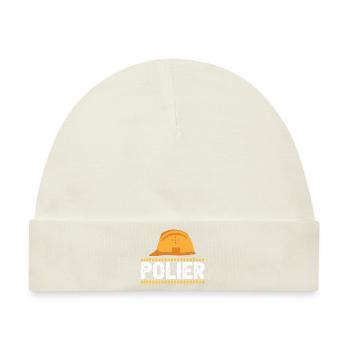 Polier Geschenk Baustelle - Baby Premium Organic Mütze - Naturweiß - Vorne