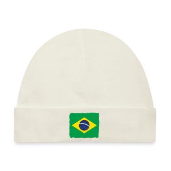 Brasilien Flagge Brasilianische Fahne Südamerika - Baby Premium Organic Mütze - Naturweiß - Vorne