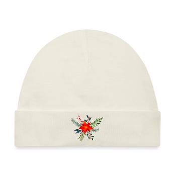 Weihnachtsstern Aquarell Christmas Flower Bouquet - Baby Premium Organic Mütze - Naturweiß - Vorne