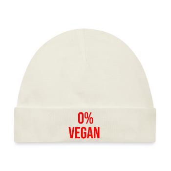 0 Prozent Vegan - Baby Premium Organic Mütze - Naturweiß - Vorne