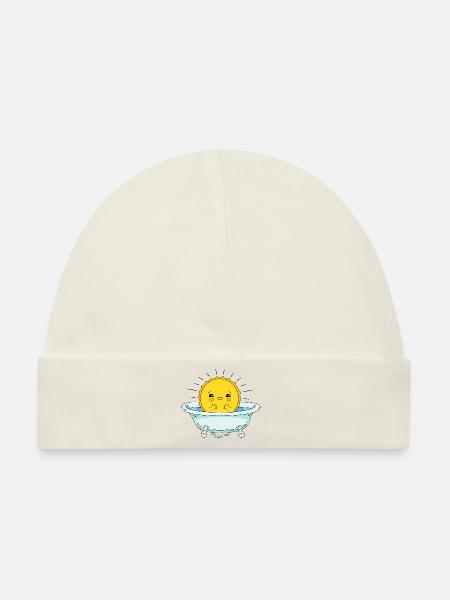 Sonnenbaden - Baby Premium Organic Mütze - Naturweiß