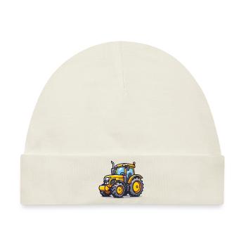 Niedlicher Traktor - Baby Premium Organic Mütze - Naturweiß - Vorne