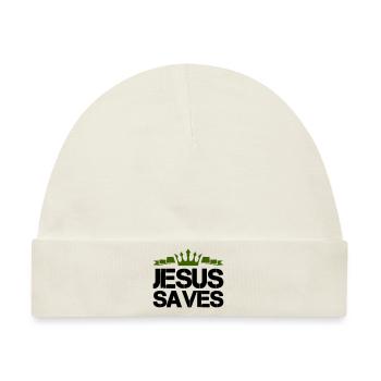 jesus saves - Baby Premium Organic Mütze - Naturweiß - Vorne