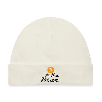Krypto To the Moon 3 BTC Bitcoin - Baby Premium Organic Mütze - Naturweiß - Vorne