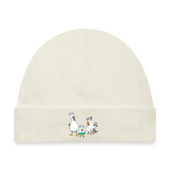 Hühner Matrosen Anker Schwimmring Ahoi Seemann - Baby Premium Organic Mütze - Naturweiß - Vorne