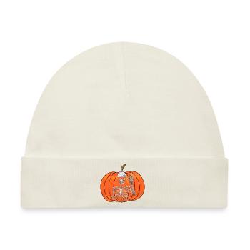 Kürbis Oktober Geist Spuk Halloween Skelett - Baby Premium Organic Mütze - Naturweiß - Vorne