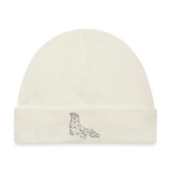 Seehund Robbe geometrisch - Baby Premium Organic Mütze - Naturweiß - Vorne