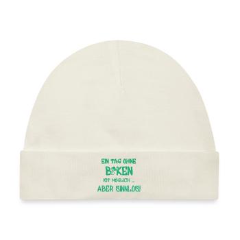 biken spruch biker - Baby Premium Organic Mütze - Naturweiß - Vorne