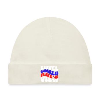 Paris Adventure Eiffel Parisian Rat Mouse Whiskers - Baby Premium Organic Mütze - Naturweiß - Vorne