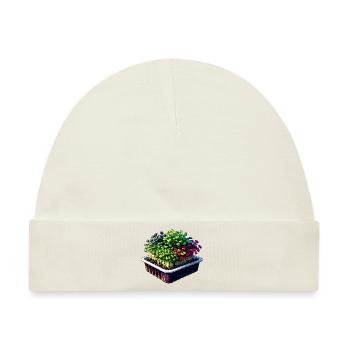 Microgreens Landwirtschaft Vegan Sprossen - Baby Premium Organic Mütze - Naturweiß - Vorne