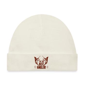 Angler Angelhaken Angelrute Sportfischer - Baby Premium Organic Mütze - Naturweiß - Vorne
