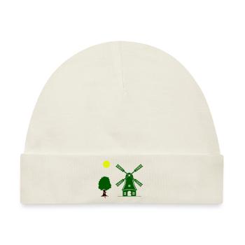 windmühle baum - Baby Premium Organic Mütze - Naturweiß - Vorne
