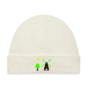 windmühle baum - Baby Premium Organic Mütze - Naturweiß - Vorne