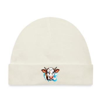Alpine Cow Charm - Baby Premium Organic Mütze - Naturweiß - Vorne