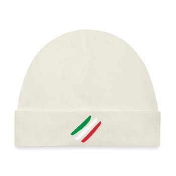Italien Flagge - Steifen - Baby Premium Organic Mütze - Naturweiß - Vorne