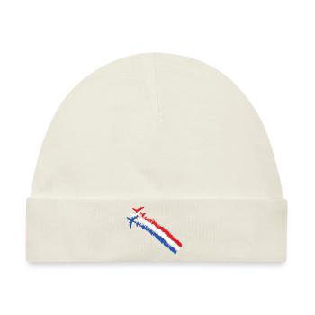 Französische Flagge blau weiß rot Flugzeug Armee - Baby Premium Organic Mütze - Naturweiß - Vorne