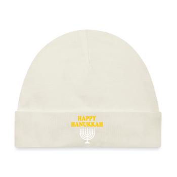 HAPPY HANUKKAH - Baby Premium Organic Mütze - Naturweiß - Vorne