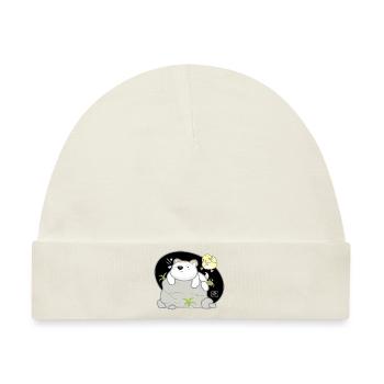 Hund koreanisch - japanischer Stil 08 - Baby Premium Organic Mütze - Naturweiß - Vorne