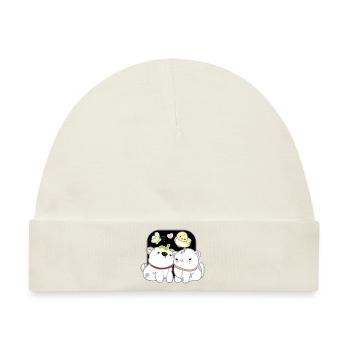 Hund koreanisch - japanischer Stil 13 - Baby Premium Organic Mütze - Naturweiß - Vorne