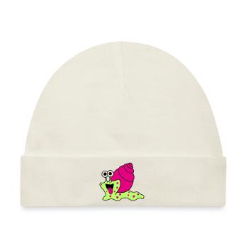 schnecke funny - Baby Premium Organic Mütze - Naturweiß - Vorne
