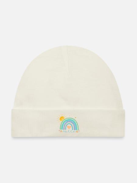 Regenbogen - Baby Premium Organic Mütze - Naturweiß
