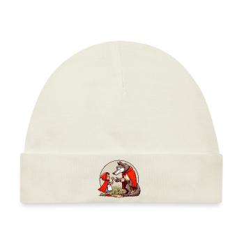 Rotkäppchen Märchen Wolf Niedlich Märchenfigur - Baby Premium Organic Mütze - Naturweiß - Vorne