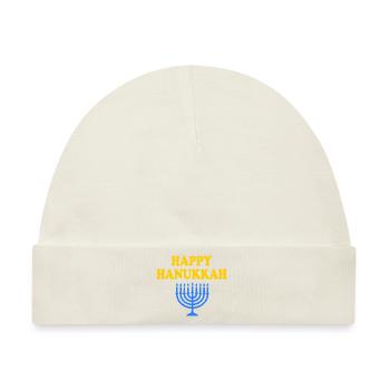 HAPPY HANUKKAH - Baby Premium Organic Mütze - Naturweiß - Vorne