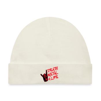 Heavy Death Metal 4 Life Hard Rock Cool Handgeste - Baby Premium Organic Mütze - Naturweiß - Vorne