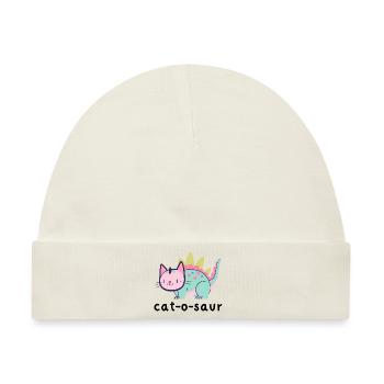Cat-O-Saur - Baby Premium Organic Mütze - Naturweiß - Vorne