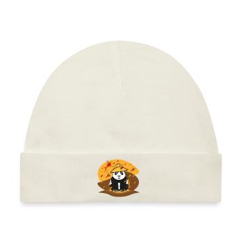 Pander mit Hut und Drachen. - Baby Premium Organic Mütze - Naturweiß - Vorne