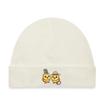 Wilder Westen Western Küken Hühner Huhn - Baby Premium Organic Mütze - Naturweiß - Vorne