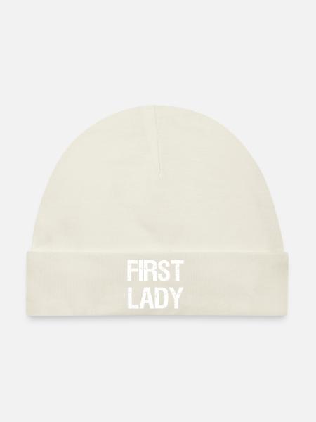 FIRST LADY Vintage Distressed Retro - Baby Premium Organic Mütze - Naturweiß