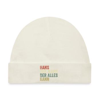 Hans Der Mann Der Alles Kann Vorname Hans - Baby Premium Organic Mütze - Naturweiß - Vorne