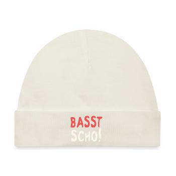 Basst scho rot baige text - Baby Premium Organic Mütze - Naturweiß - Vorne