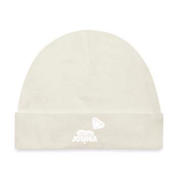 Joshua als Kostbar - Baby Premium Organic Mütze - Naturweiß - Vorne