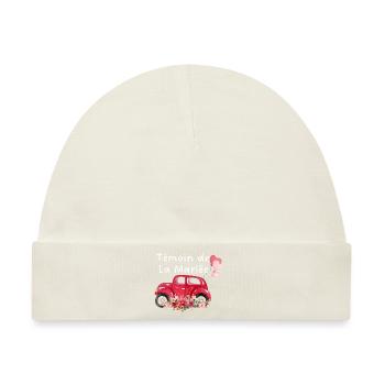 Trauzeuge der Braut Auto Blumige Braut - Baby Premium Organic Mütze - Naturweiß - Vorne