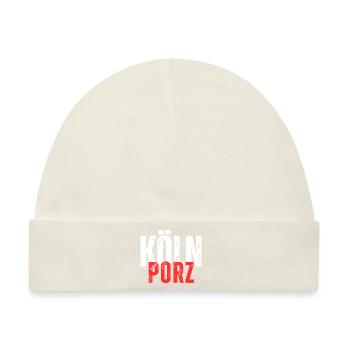 Porz weiß rot - Baby Premium Organic Mütze - Naturweiß - Vorne