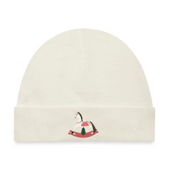 Schaukelpferd Weihnachten - Baby Premium Organic Mütze - Naturweiß - Vorne